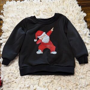 SHEIN Black Sweatshirt with Dabbing Santa